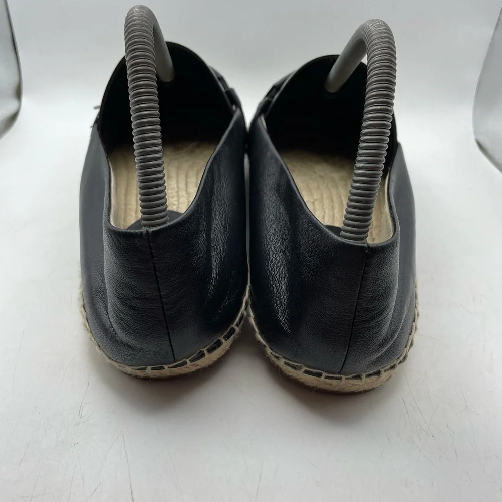 Michael Kors black leather floral espadrilles women’s size 7.5